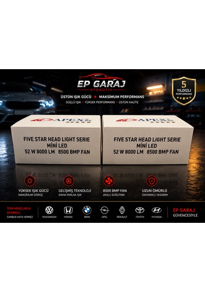 Apexi H3 Mini Led Xenon Far Ampul Seti 52w 8000 Lümen