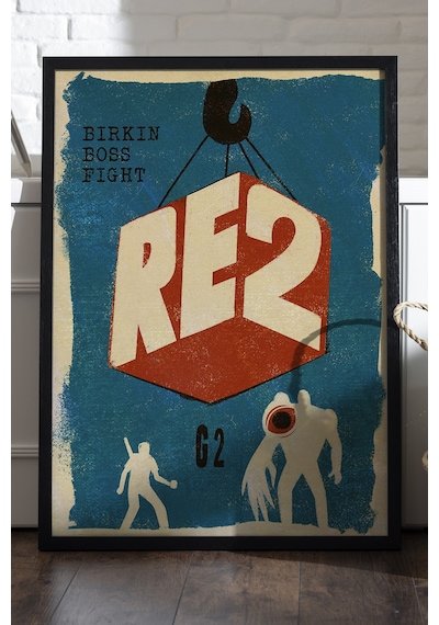 Resident Evil Siyah Ahşap Çerçeveli Poster, Dekoratif Oyun Duvar Tablosu
