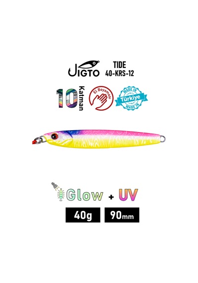 Jig, Zoka, Suni Yem, Glow Uv Metal Jig, 40gr 9cm Tide 40