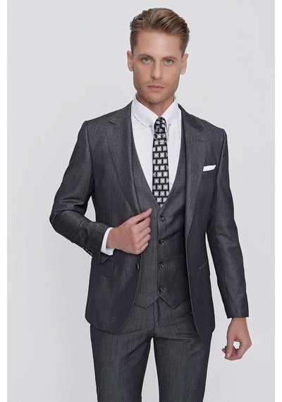 Efor Tk 858 Slim Fit Antrasit Klasik Takım Elbise Antrasit