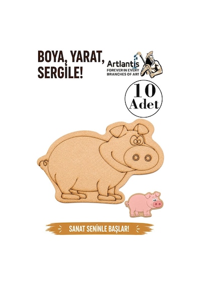 Ahşap Boyama Hayvanlar 10 Adet 10x15 Set3 Hayvan Boyama Figürü Etkinlik Çocuk Gelişim Motor Beceri Anasınıfı Kreş