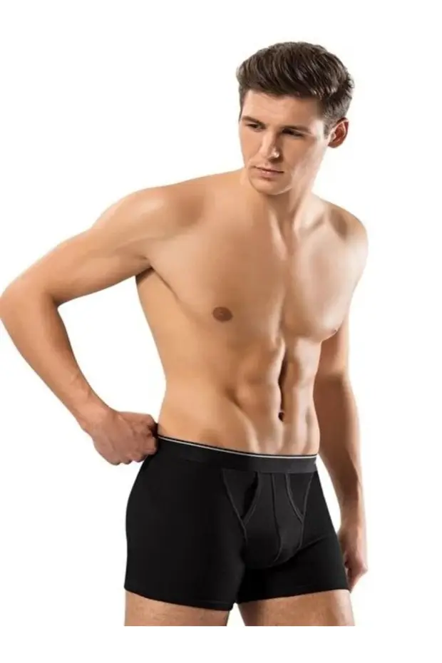 Erdem Erkek Siyah Pamuk Air Slim Boxer- 1428s