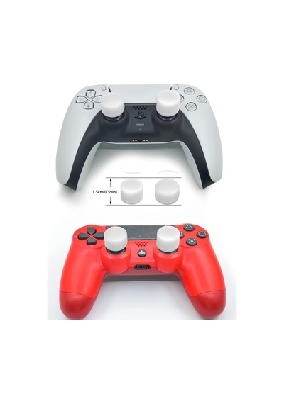Ps4-ps5 Uyumlu 8in1 Analog Koruyucu Ve Yükseltici Pad Beyaz