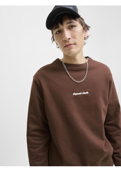 Jack & Jones Jornorrebro Emb Sweat Crew Noos Deep Mahogany Deep Mahogany