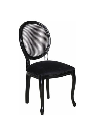 Madalyon Hasırlı Ahşap Sandalye Siyah