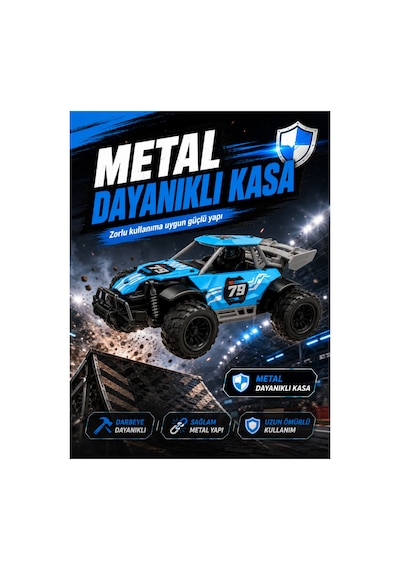Metal Kasa 1:22 Ölçek Uzaktan Kumandalı Yarış Arabası 2.4 Ghz Uzun Menzilli - Hızlı Sürüş - Darbeye Dayanıklı Kasa - Şarj Edilebilir Pilli Mavi Metal Kasa 1:22 Ölçek Uzaktan Kumandalı Yarış Arabası 2.4 Ghz Uzun Menzilli - Hızlı Sürüş - Darbeye Dayanıklı Kasa - Şarj Edilebilir Pilli Mavi