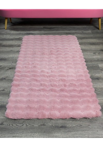 Bespoky Rolyef Modern Salon Halısı Makine Dokuma Pembe