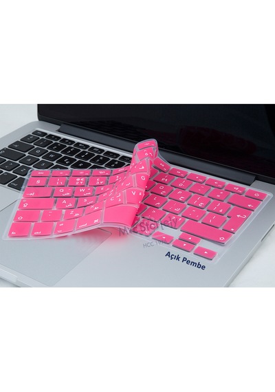 Laptop Apple Uyumlu MacBook Air Pro Klavye Koruyucu 13-15-17Inc Arabic Uk Baskı Siyah