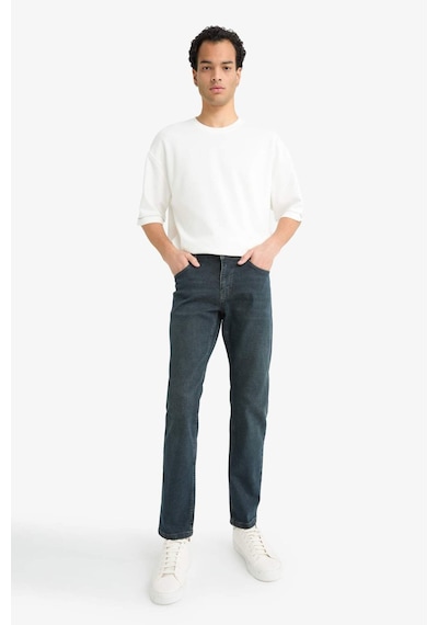 Defacto Pedro Slim Fit Dar Kalıp Normal Bel Dar Paça Jean Pantolon G1266ax25aunm83 İndigo