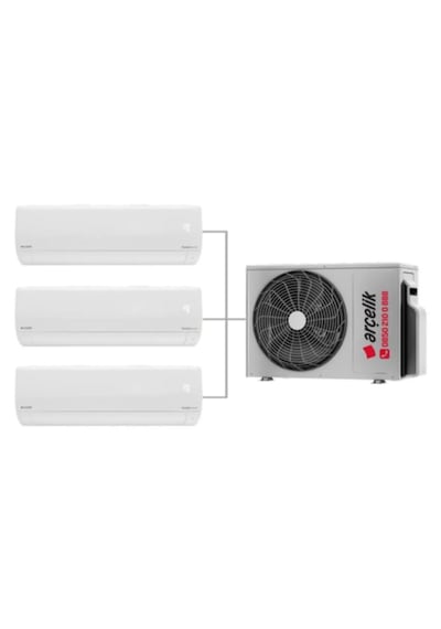 Arçelik 1+3  24100 MD Pro Dış Ünite 2 Adet 9.000 Btu Beyaz İç Ünite + 1 Adet 18.000 Btu Beyaz İç Ünite Multi Sistem Klima