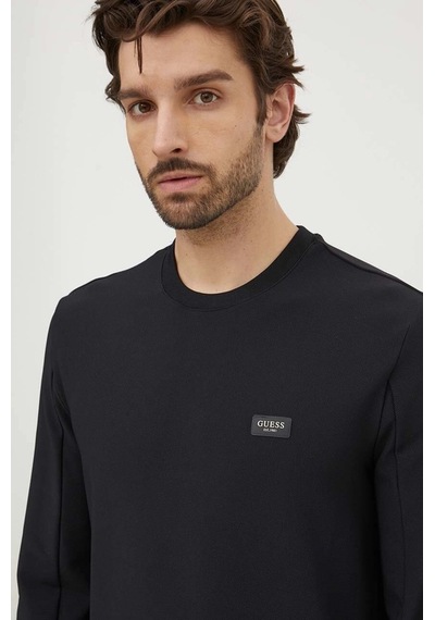 Guess Erkek Tech Stretch Cn Sweatshirt - Siyah Siyah