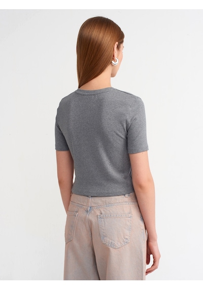 Dilvin Crop T-shirt 101a30995 Antrasit