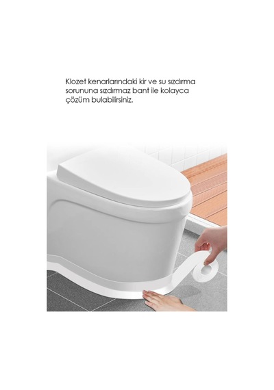 3.2 Mt Su Sızdırmaz Geçirmez Bant Lavabo Küvet Tezgah Kenar Bandı Banyo Mutfak Pencere Yalıtım Bandı Beyaz