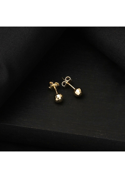 Bilezikci Minimal 14 Ayar Altın Top Küpe 5 mm