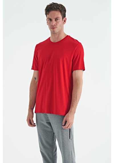 Tommy Life Kırmızı Erkek Basic Kısa Kol Standart Kalıp O Yaka T-shirt - 87911 001
