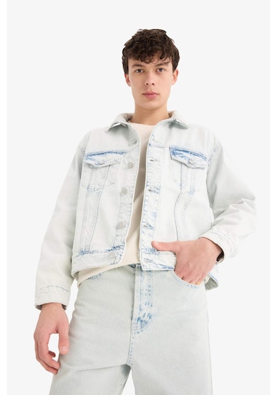 DeFacto %100 Pamuk Oversize Geniş Kalıp Mevsimlik Baharlık Jean Ceket D7741AX25SPNM63
