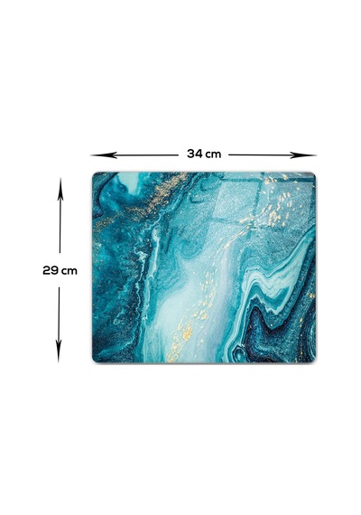 Cam Kesme Tablası - Cam Kesme Tahtası Turkuaz Desen 29cm X 34