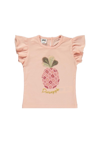Civil Baby Ananas Baskılı 6-18 Ay Takım - Pudra Somon