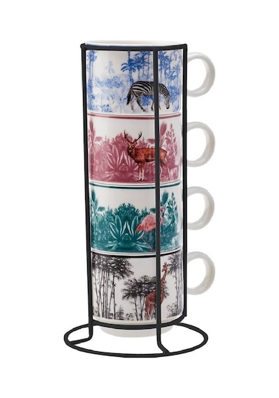 Karaca Jungle 5 Parça Standlı Çay Fincanı Seti 160 Ml
