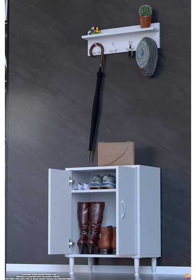 Aura Portmanto Vestiyer Ayakkabılık 1 Raf 2 Bölme 3 Kancalı Askılı Dar Alan Çok Amaçlı Dolap 65 Cm Aura Portmanto Vestiyer Ayakkabılık 1 Raf 2 Bölme 3 Kancalı Askılı Dar Alan Çok Amaçlı Dolap 65 Cm