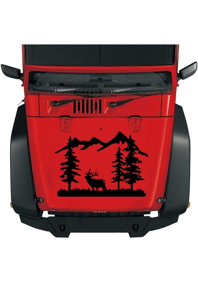 Avcı Orman Ve Dağ Sticker - 4x4 Off Road Adventure Sticker - Araba Oto Karavan Sticker - 02170 40x28 Cm