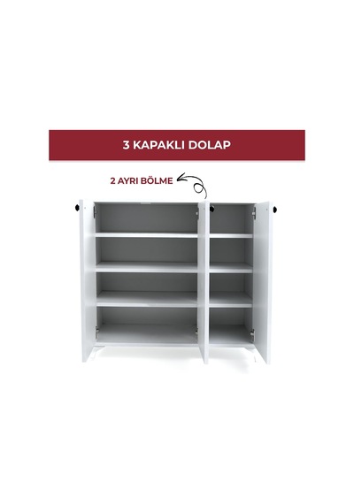 Ahşap 3 Kapaklı Ayakkabılık Ve Çok Amaçlı Dolap, 4 Raflı Kapaklı Depolama Ünitesi, Antre Koridor Balkon Mutfak Diğer Ahşap 3 Kapaklı Ayakkabılık Ve Çok Amaçlı Dolap, 4 Raflı Kapaklı Depolama Ünitesi, Antre Koridor Balkon Mutfak Diğer