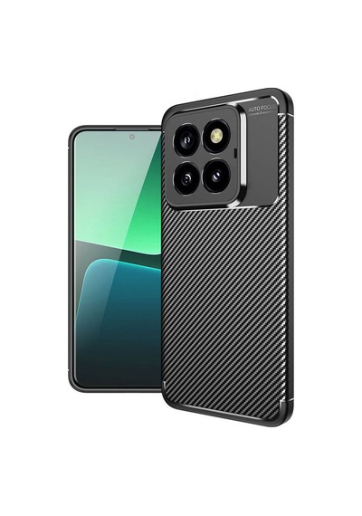 Xiaomi Mi 14t Pro Uyumlu Kılıf Auto Focus Karbon Kapak - Siyah