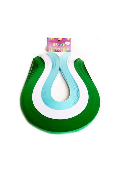Hayal Quilling Kağıdı - Koyu Yeşil. Beyaz ve Açık Mavi 300'Lü