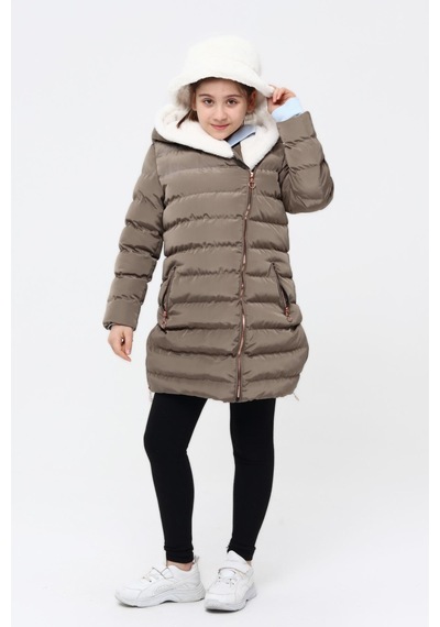 Benitto Kids Kız Çocuk Kaban Haki