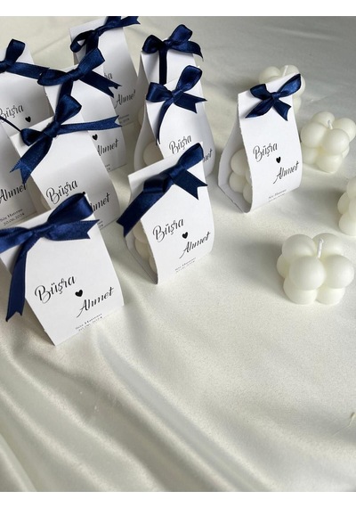 Bernami Mumluk Şamdanpinterest 50 Adet Lacivert Kurdeleli Kağıt Bubble Mum Söz, Nişan, Nikah, Kına Ve Bebek Hediyelik Diğer