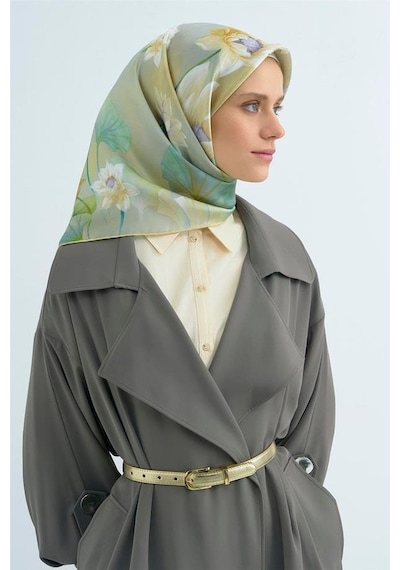 Armine İpek Eşarp 2026 Yaz - 9505-81 Açık Yeşil Sura