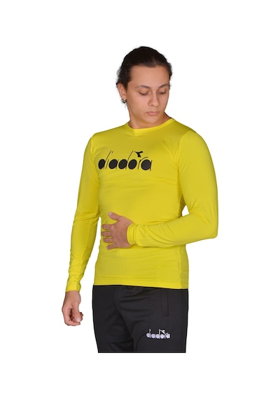 Diadora Soloben - Erkek Sarı Uzun Kollu Spor T-Shirt - Tsrt-Zn