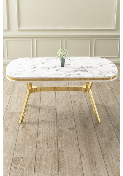 Canisa Concept Olya Serisi 90x168 Lak Panel Gold Ayak Beyaz Mermer Desen Sabit Mutfak Masası Masa Beyaz Mermer Desen Ayak Gold Canisa Concept Olya Serisi 90x168 Lak Panel Gold Ayak Beyaz Mermer Desen Sabit Mutfak Masası Masa Beyaz Mermer Desen Ayak Gold