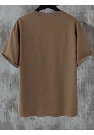 Oversize Kalıp %100 Pamuk Tshırt Wonderful Vizon