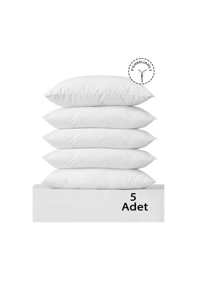 Vionel Home Pamuklu 5'li 50 x 70 CM Beyaz İç Astar Fermuarlı Yastık Kılıfı