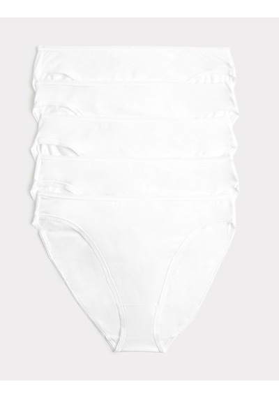 Marks & Spencer 5'li Cotton Lycra High Leg Külot Seti Beyaz