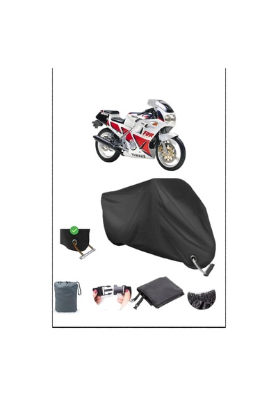 Siyah Yamaha Fzr250 Dayanıklı Kilit Uyumlu Su Geçirmez Motosiklet Brandası