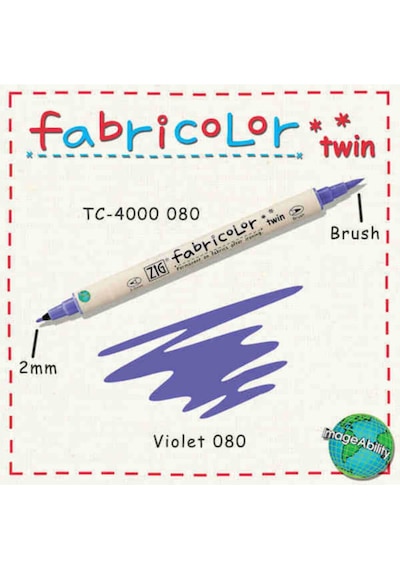 Zig Fabricolor Twin Çift Uçlu Kumaş Boyama Kalemi Vıolet 7693940843657