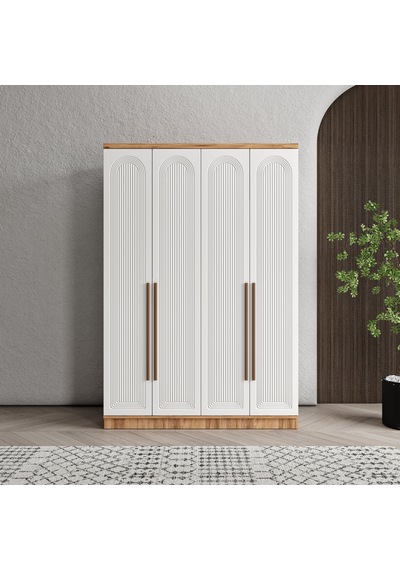 Rosa 4 Kapaklı Komple Mdf Gardırop - Elbise Dolabı