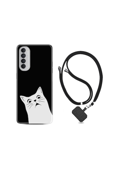 Oppo Reno 4 Pro Kılıf Boyun Askılı Şaşkın Kedi 1900