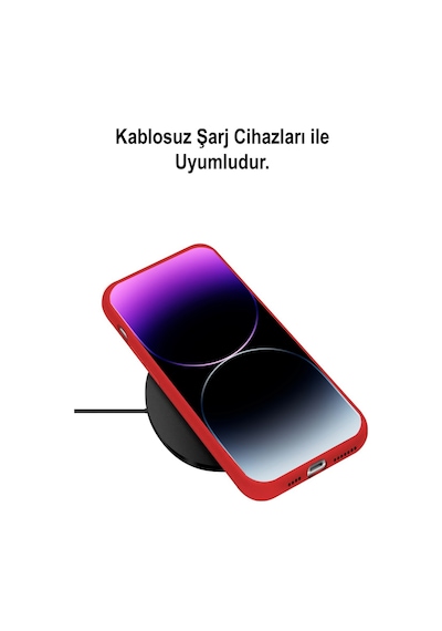 Apple Uyumlu iPhone 14 Kalp Logolu Kamera Korumalı İçi Kadife Lansman Silikon Kılıf - Turuncu