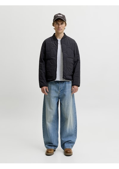 Jack & Jones Erkek Beyzbol Yaka Uzun Kollu Puffer Mont - Axel - 12298748 Siyah