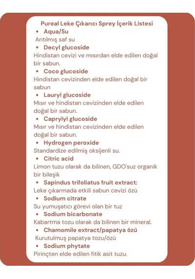 Pureal Doğal Leke Çıkarıcı Sprey 500 Ml