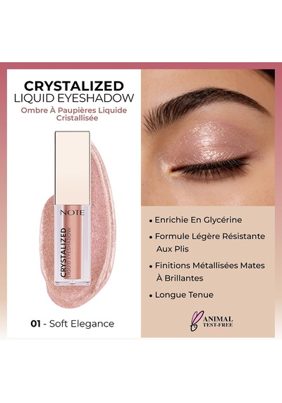 Cosmetics Crystalized Liquid Eyeshadow Likit Metalik Göz Farı, 01 Soft Elegance Diğer