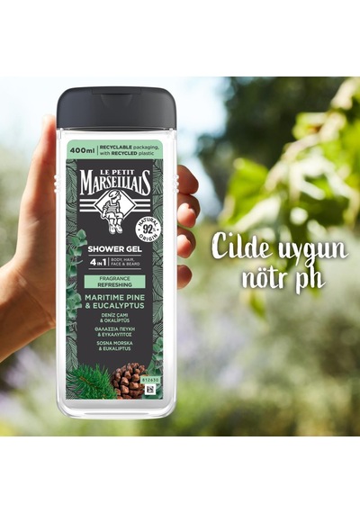 Le Petit Marseillais Men Deniz Çamı Ve Okaliptüs Duş Jeli 400 ML