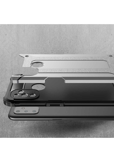 Noktaks - One Plus Nord N100 Uyumlu - Kılıf Çift Katman Zırh Tank Crash Military Kapak - Rose Gold