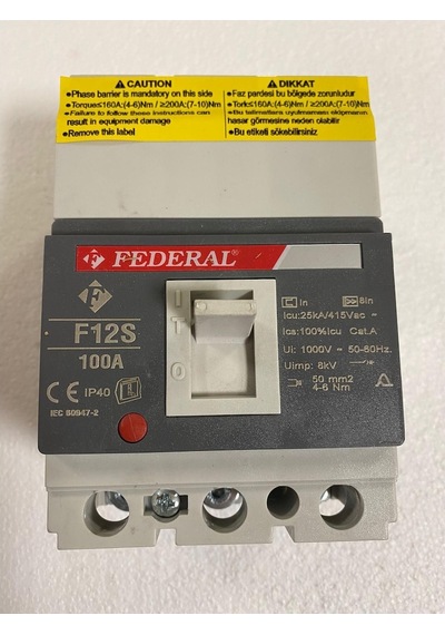 Federal F12S 100A Kompakt Şalter Sabit