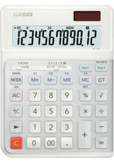 Casio DE-12E-WE Beyaz 12 Hane Masa Üstü Ergonomik Tuşlu Hesap Makinesi