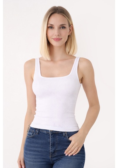 Nbb Kadın Beyaz Kare Yaka Seamless Body beyaz