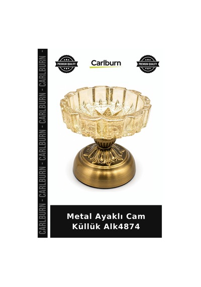 Özel Üretim Dekoratif Şık Masaüstü Modern Aksesuar Metal Ayaklı Cam Küllük Alk4874